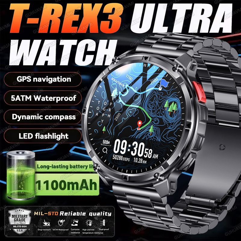 Smartwatch Store - 2026 Jam Tangan Pintar Militer T-Rex3