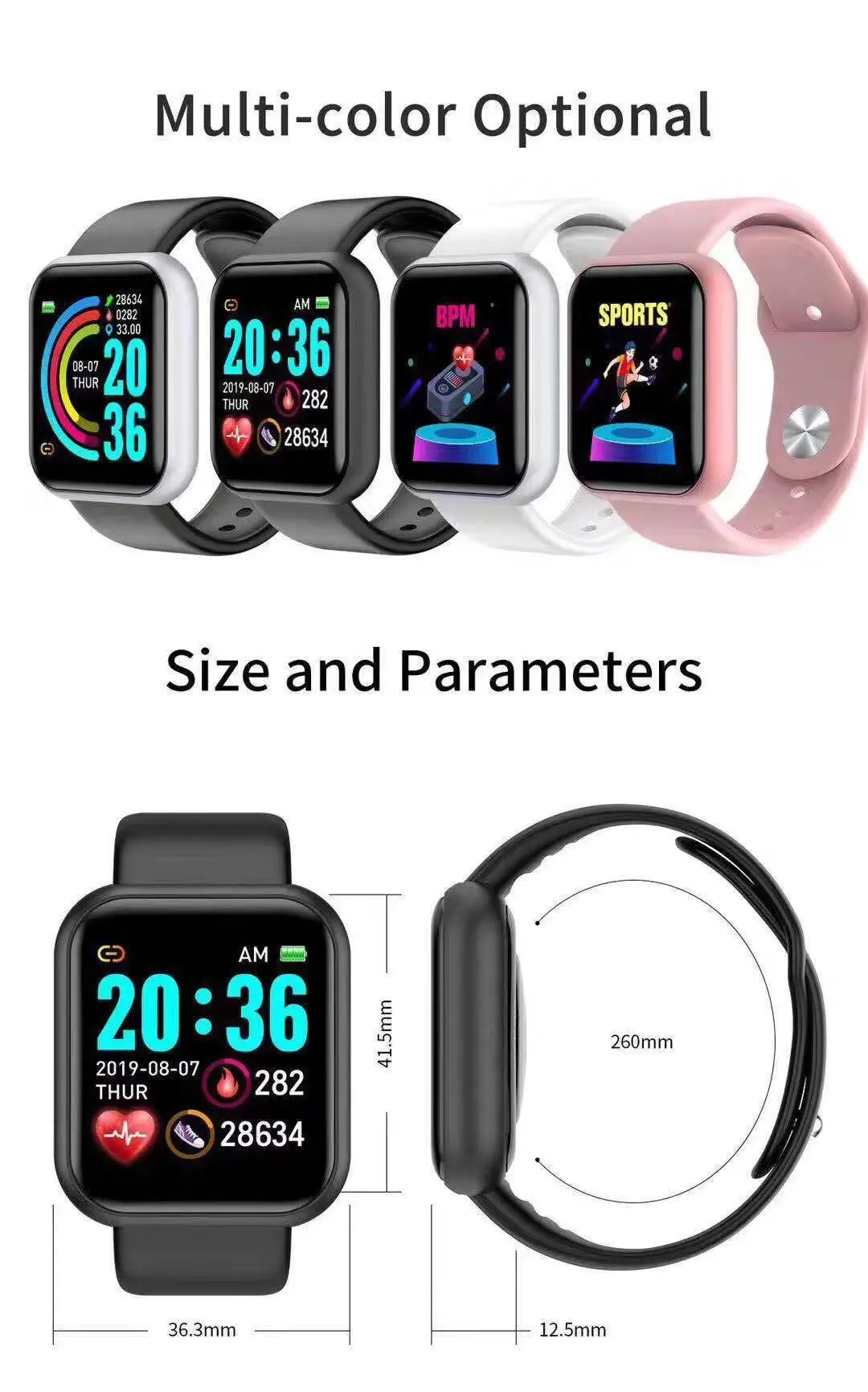 Jam Tangan Pintar D20 Pro Pria - Smartwatch Touch ulasan dan harga