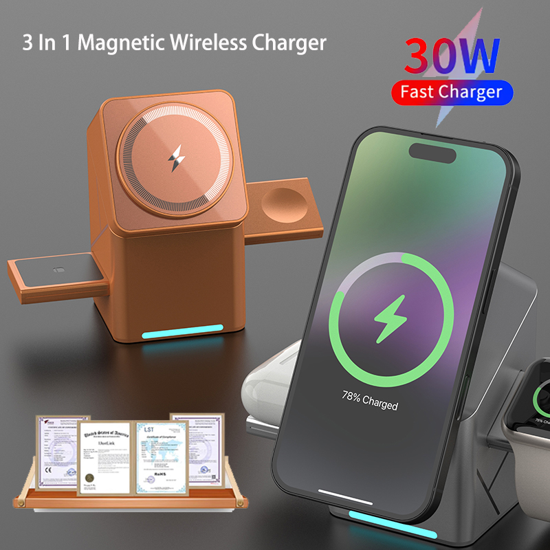 15W 3 in 1 Pengisi Daya Nirkab - Smartwatch Touch ulasan dan harga